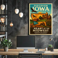 Discover Iowa Heart of the Midwest Poster