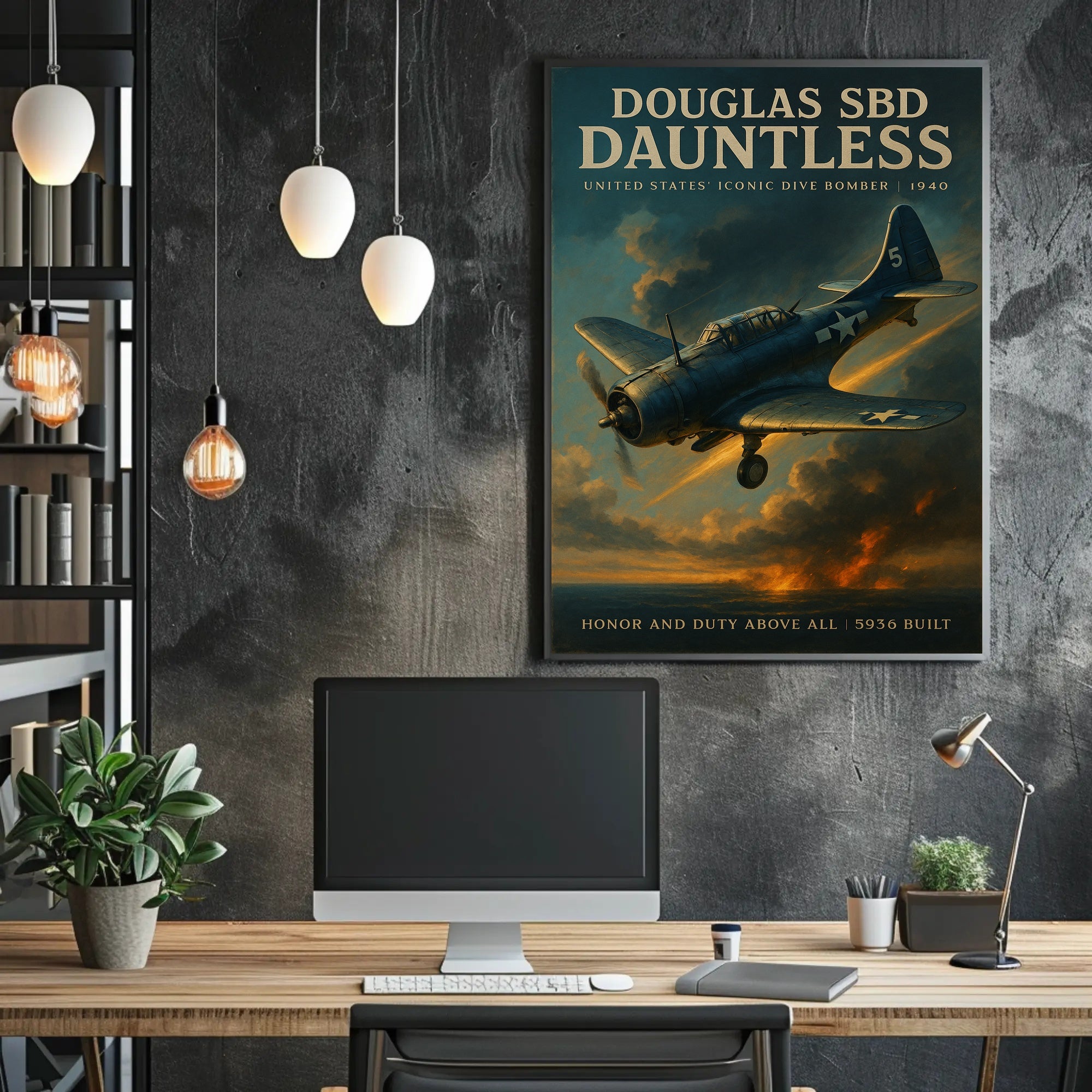 Dauntless Douglas SBD Vintage Aviation Poster