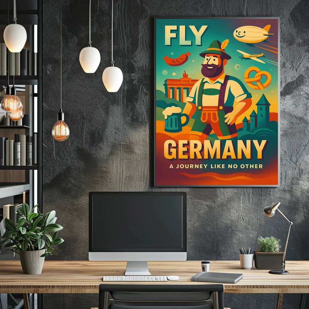 Germany Travel Adventure Retro-Modern Illustrated Travel Poster PosterGoat