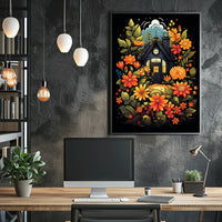 Enchanted Cottage In Bloom Poster