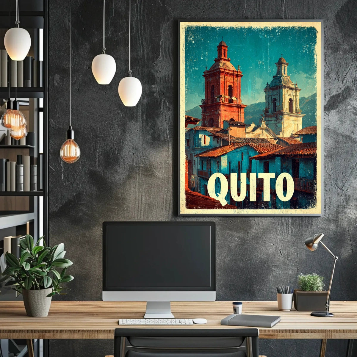 Quito Vintage Cityscape Poster