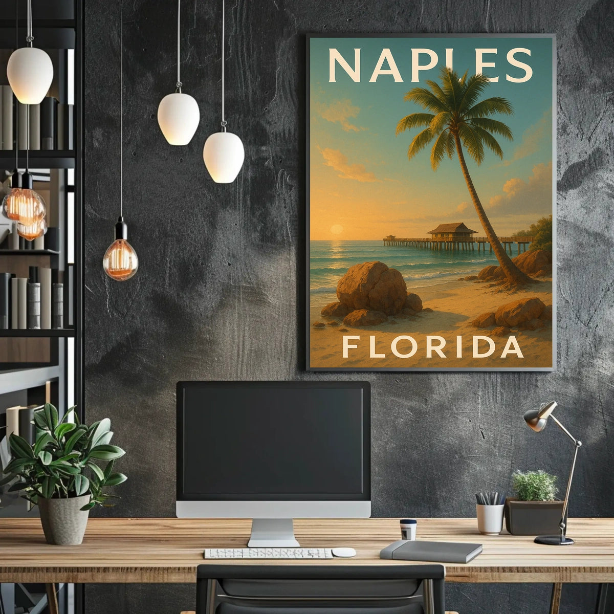 Naples Florida Coastal Serenity Poster Art Print Decor