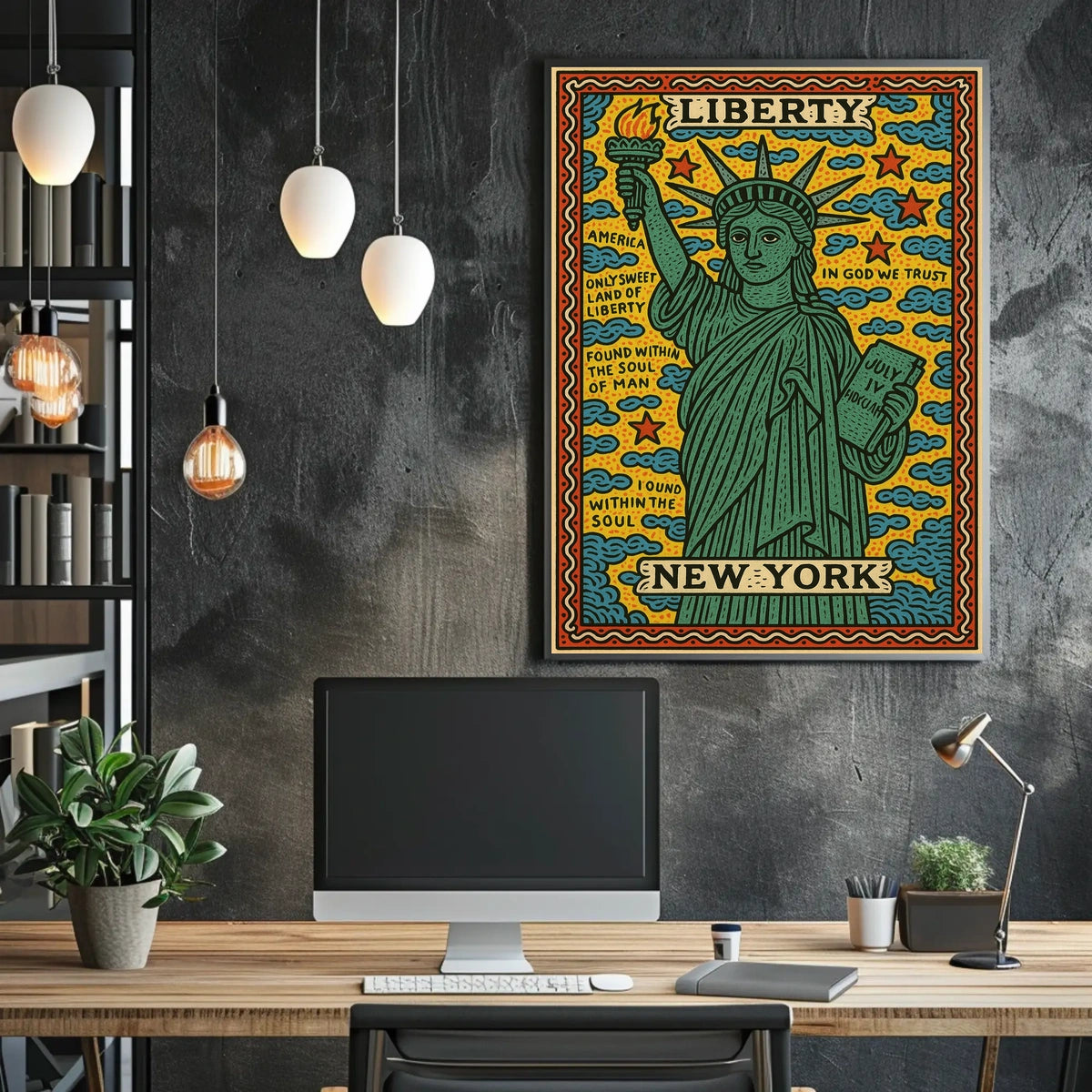 Liberty and New York Poster