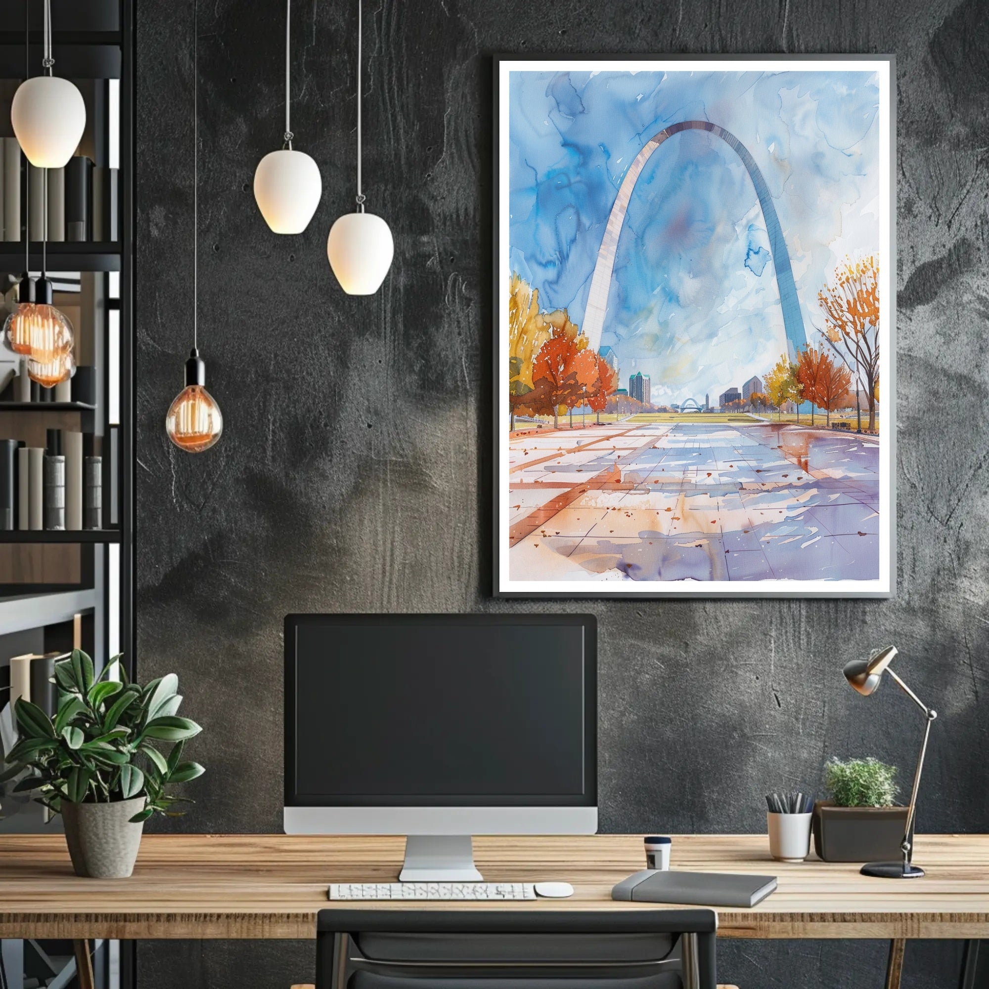 Gateway Arch in Autumn Poster PosterGoat