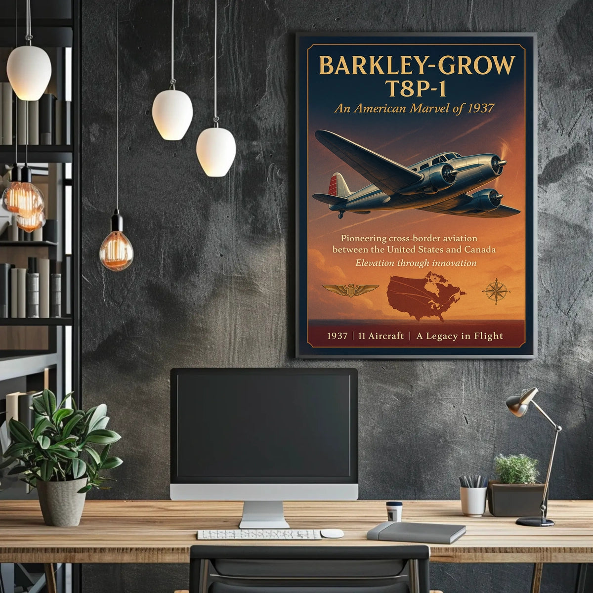 Barkley-Grow T8P-1 Vintage Aviation Poster Art