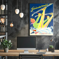 Swiss Ski Adventure Vintage Travel Poster PosterGoat