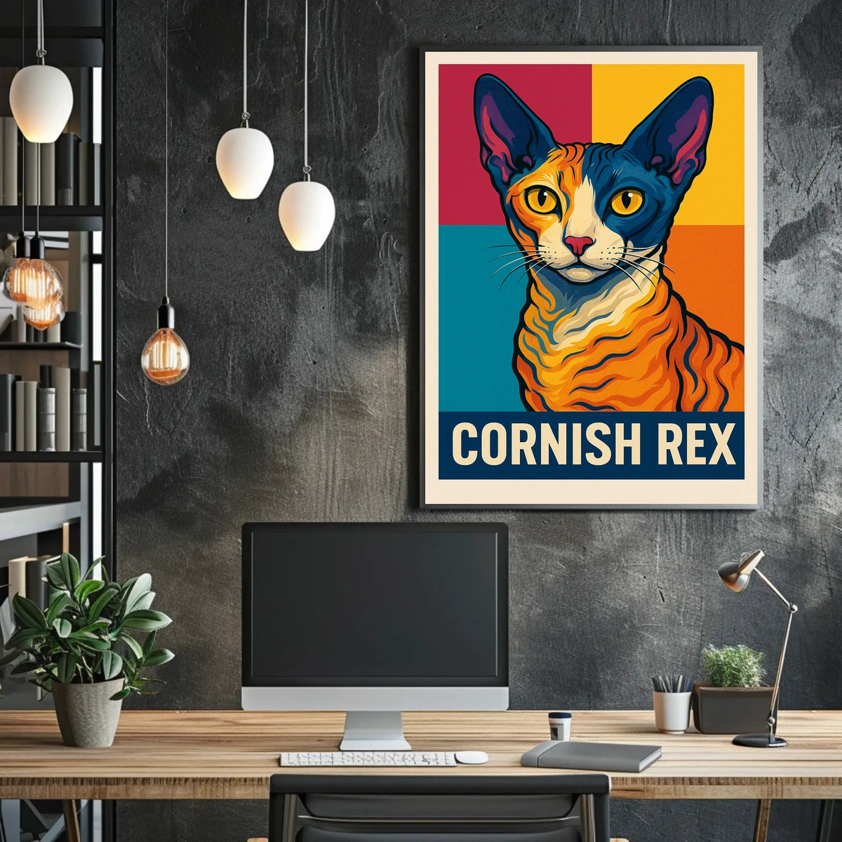Cornish Rex Cat Art Poster