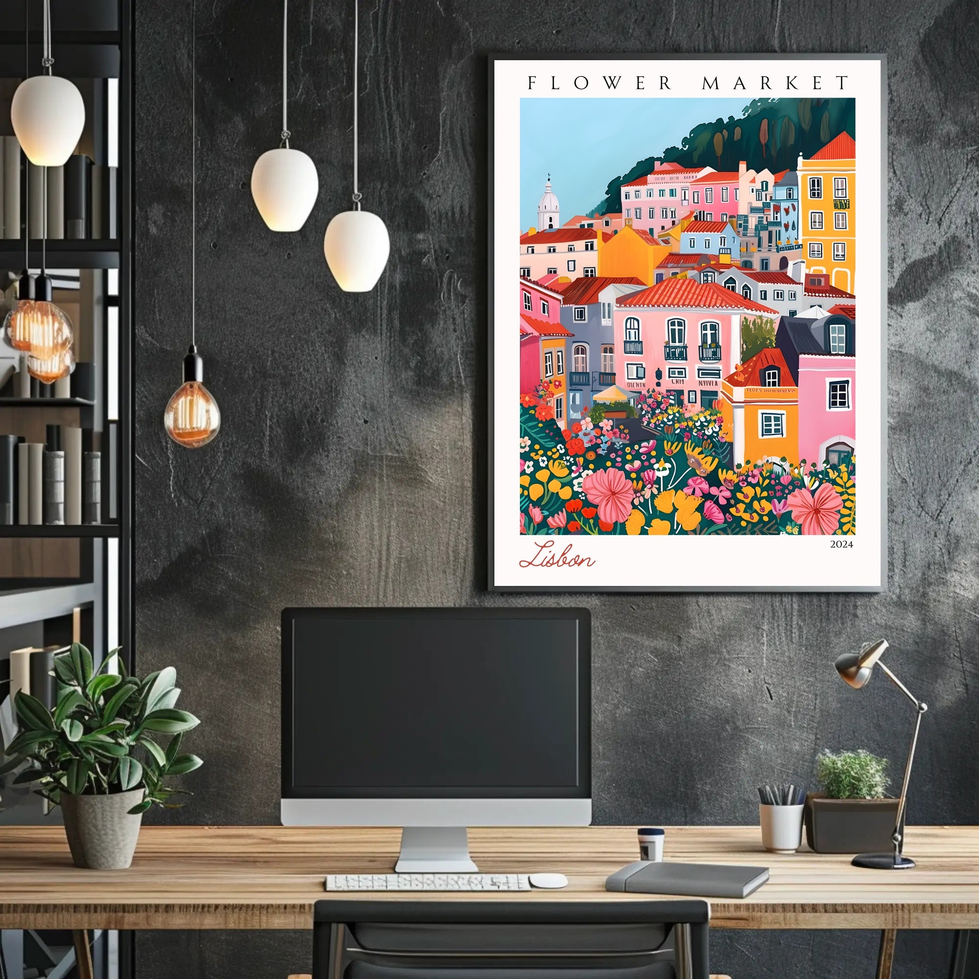Lisbon Flower Market 2024 Poster PosterGoat