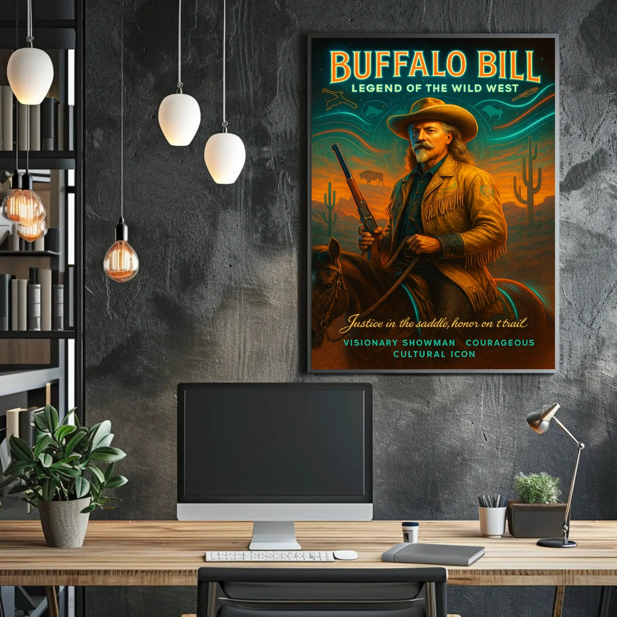 Buffalo Bill Poster Vintage Western Heritage Wall Art