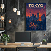 Tokyo Travel Poster Modern City Wall Art Print