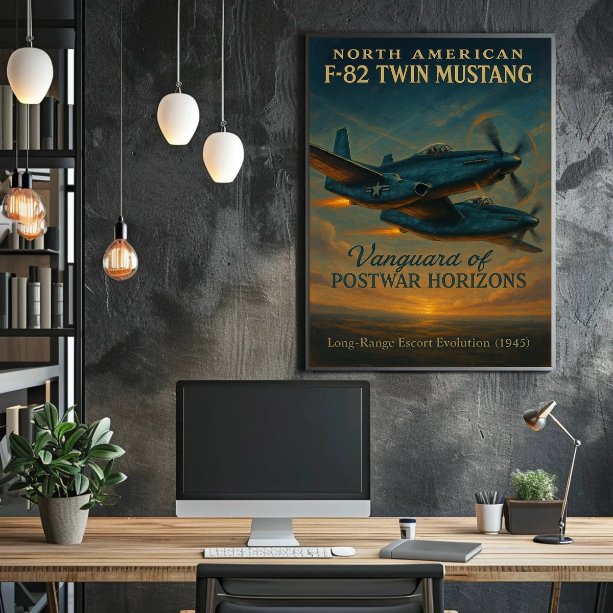 North American F-82 Twin Mustang Vintage Poster