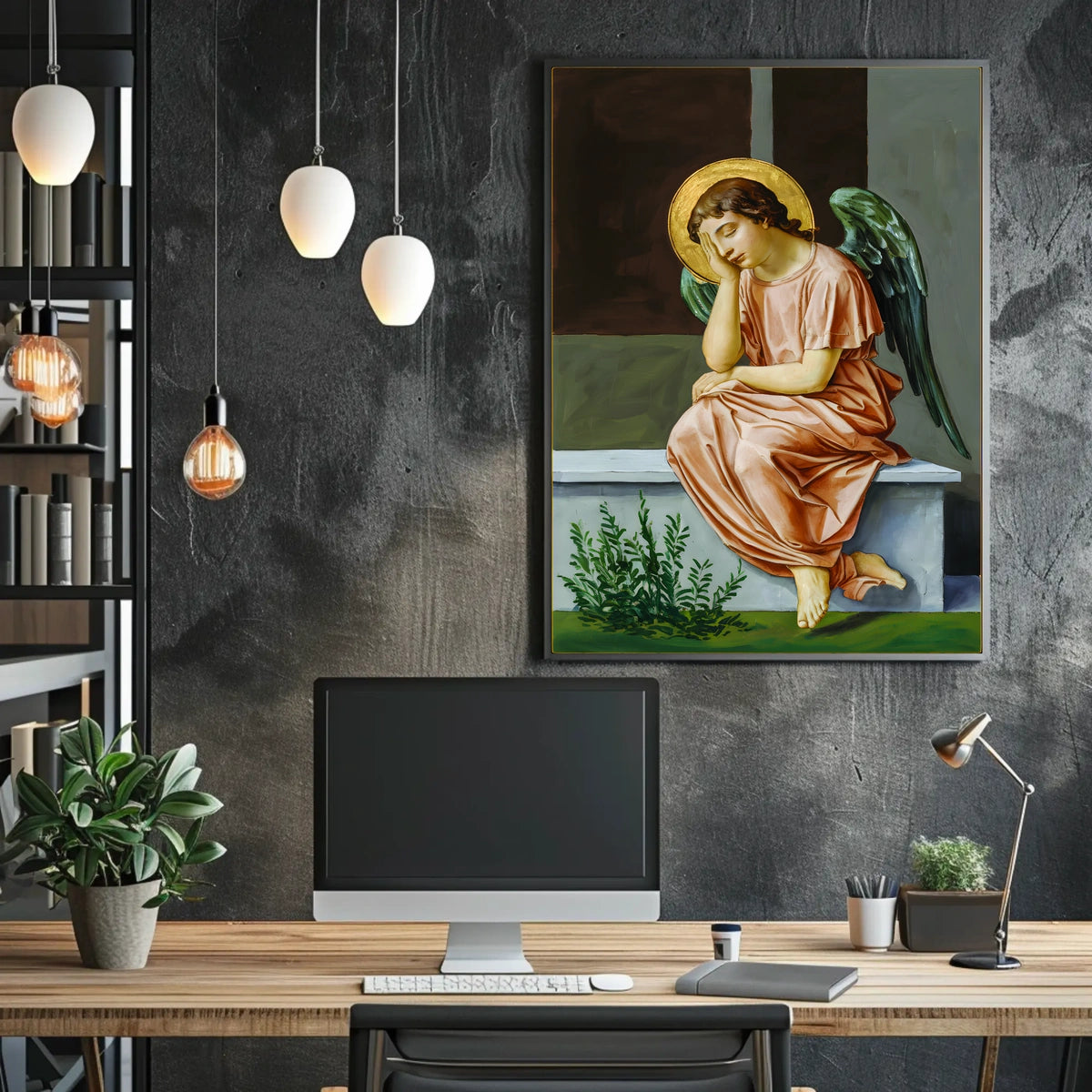 Contemplative Angel Poster