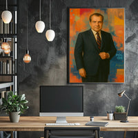 Elegant Portrait with Abstract Flair - Artistic Poster