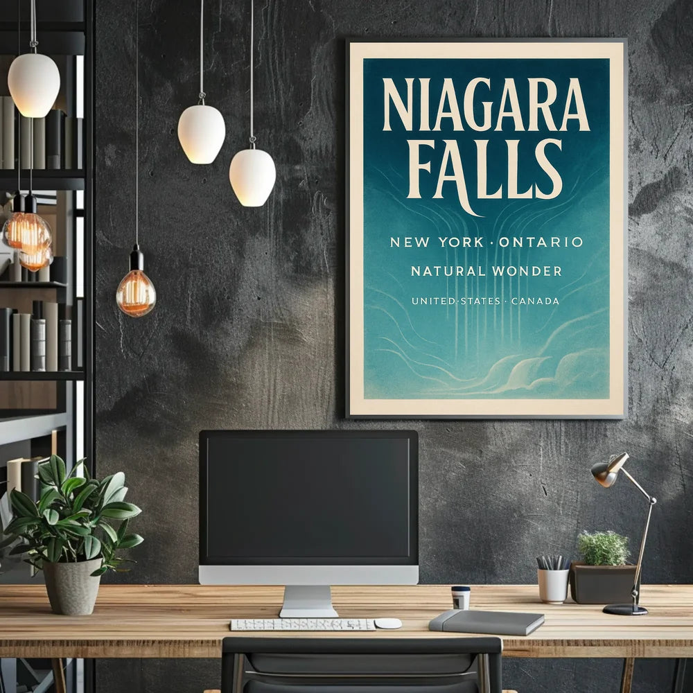 Niagara Falls Vintage Travel Art Poster PosterGoat