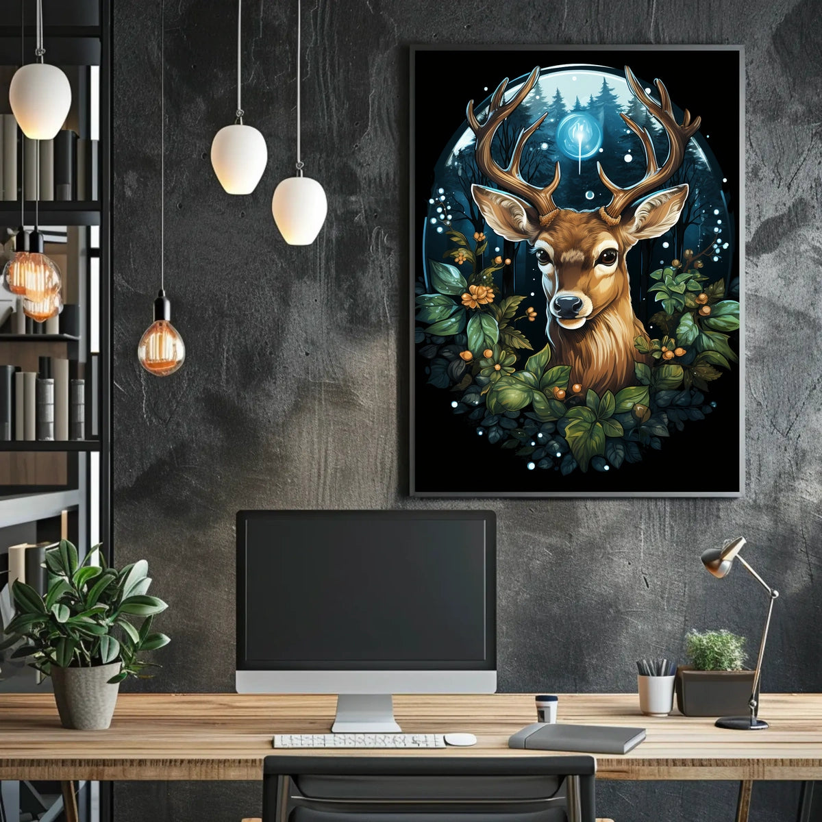 Enchanted Forest Deer Poster