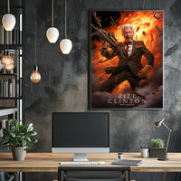 Bill Clinton Funny President Cartoon Poster