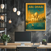 Abu Dhabi Grandeur Vintage Travel Poster