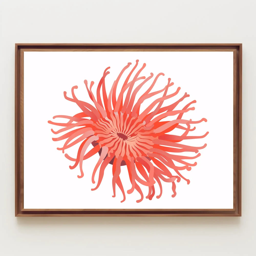 Vibrant Sea Anemone Modern Art Poster Print