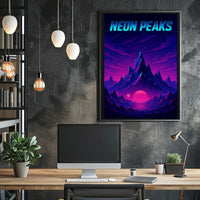 NEON Peaks: Retro-Futuristic Artistry Sci-Fi Poster