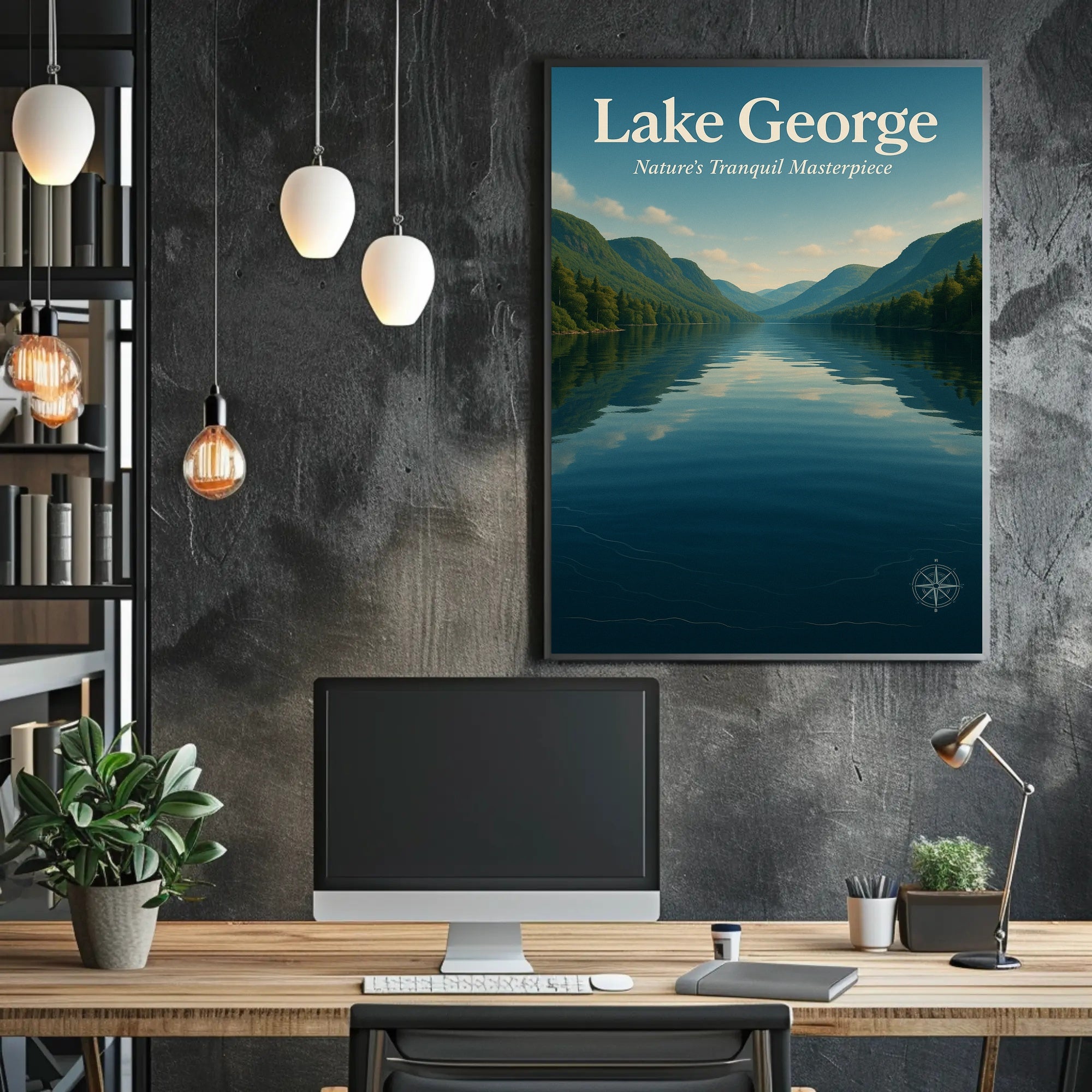 Lake George Tranquility Vintage Travel Poster