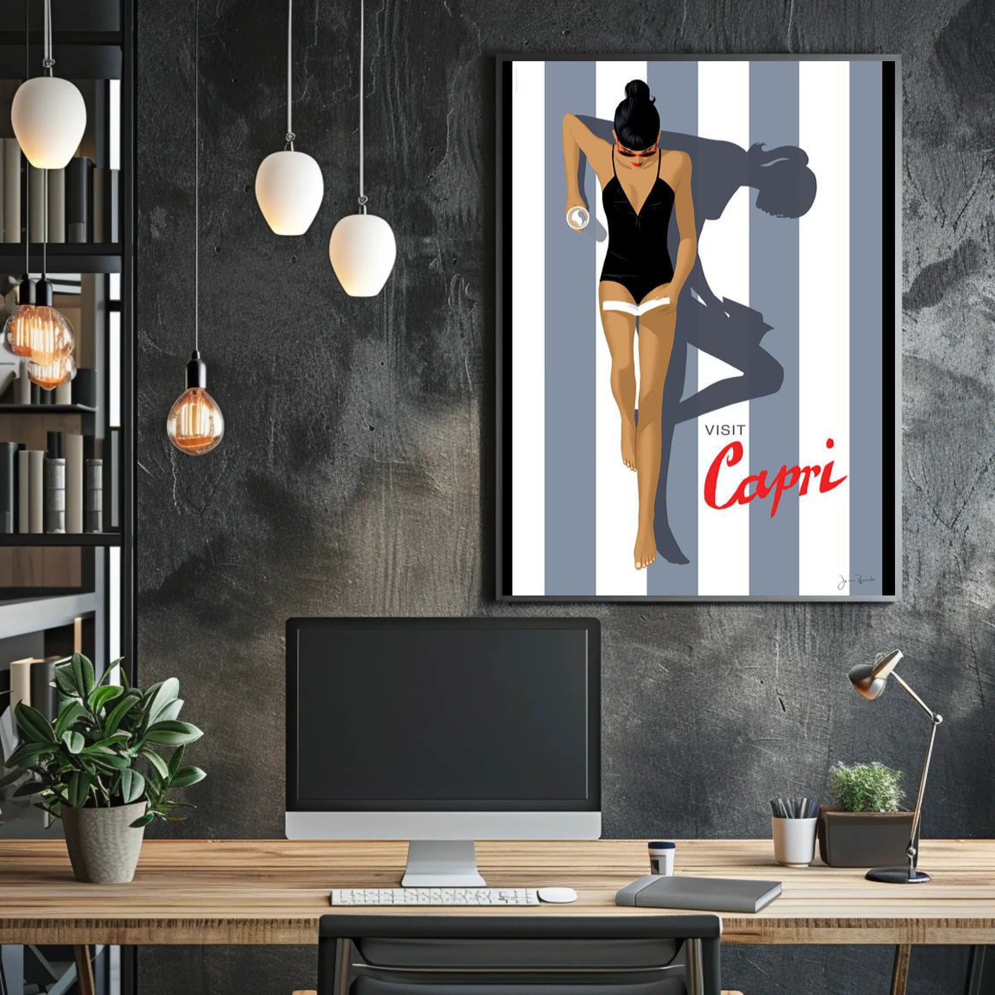 Capri Chic Summer Glamour Travel Poster PosterGoat