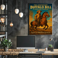 Buffalo Bill Poster Vintage Western Frontier Wall Art