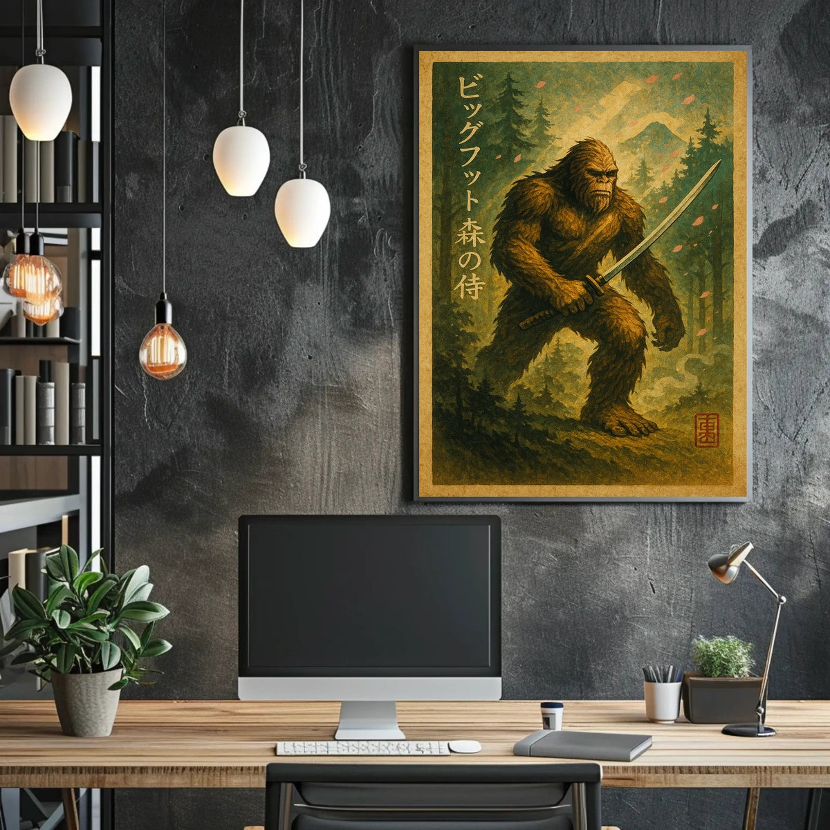 Bigfoot Forest Samurai Poster