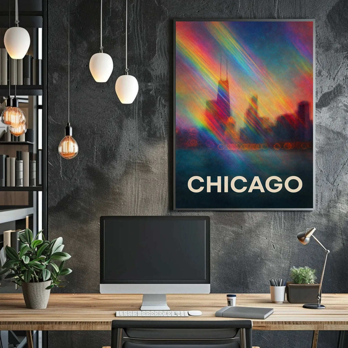 Chicago Skyline Photography Realism Wanderlust Poster