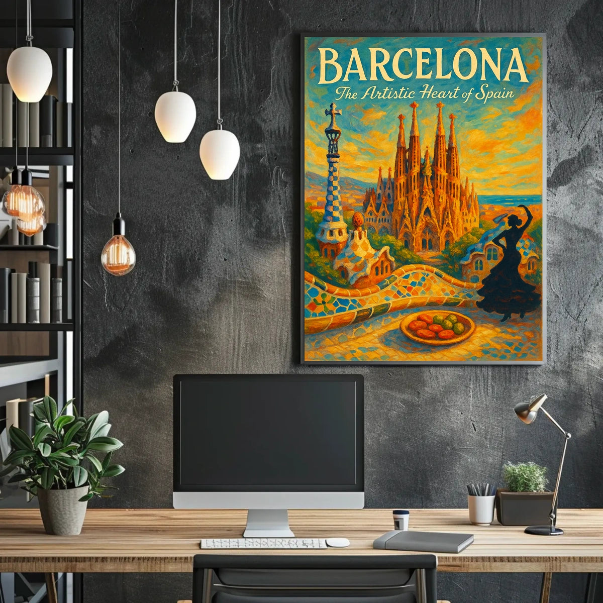 Barcelona The Artistic Heart of Spain Description Experience the Poster