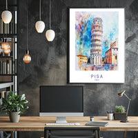 Leaning Tower of Pisa Art Travel Poster PosterGoat