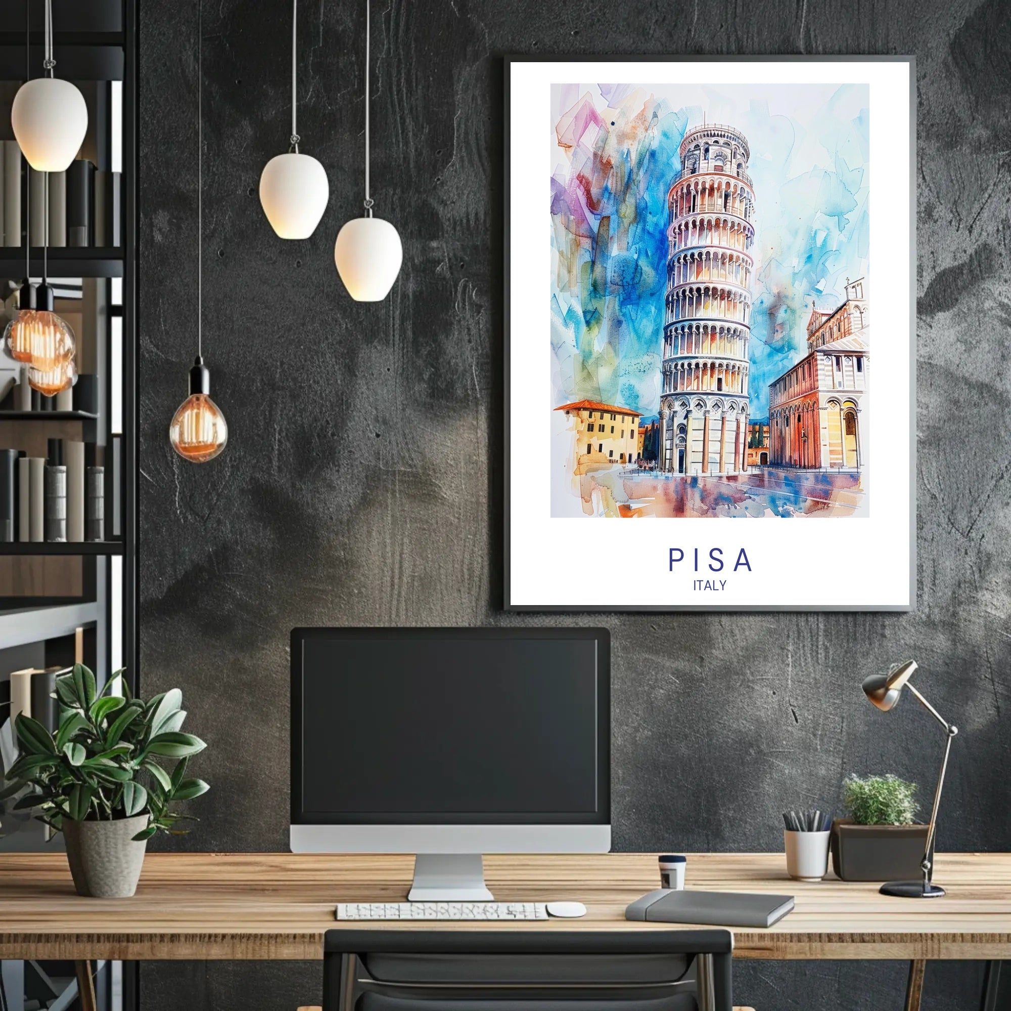 Leaning Tower of Pisa Art Travel Poster PosterGoat