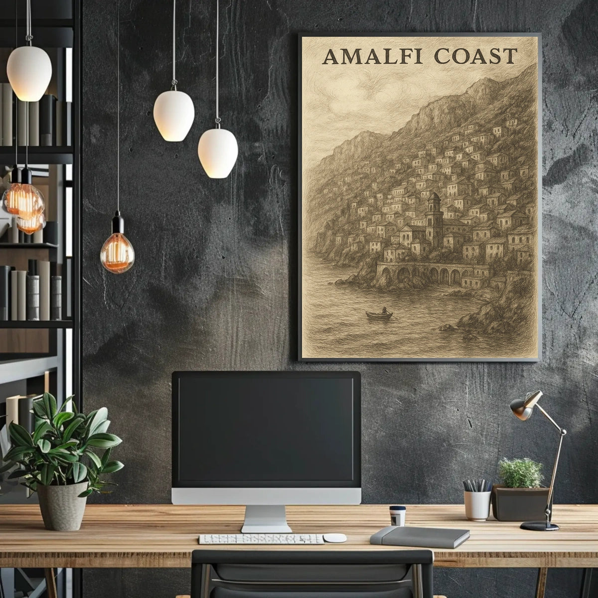 Amalfi Coast Poster Coastal View Wall Art 18x24 Museum