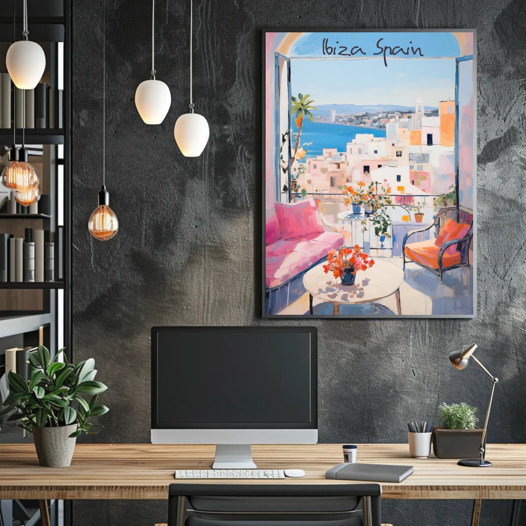 Ibiza Balcony Oasis Poster