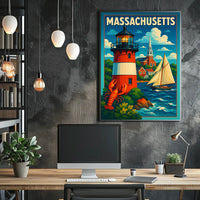 Massachusetts Coastal Charm Wanderlust Poster