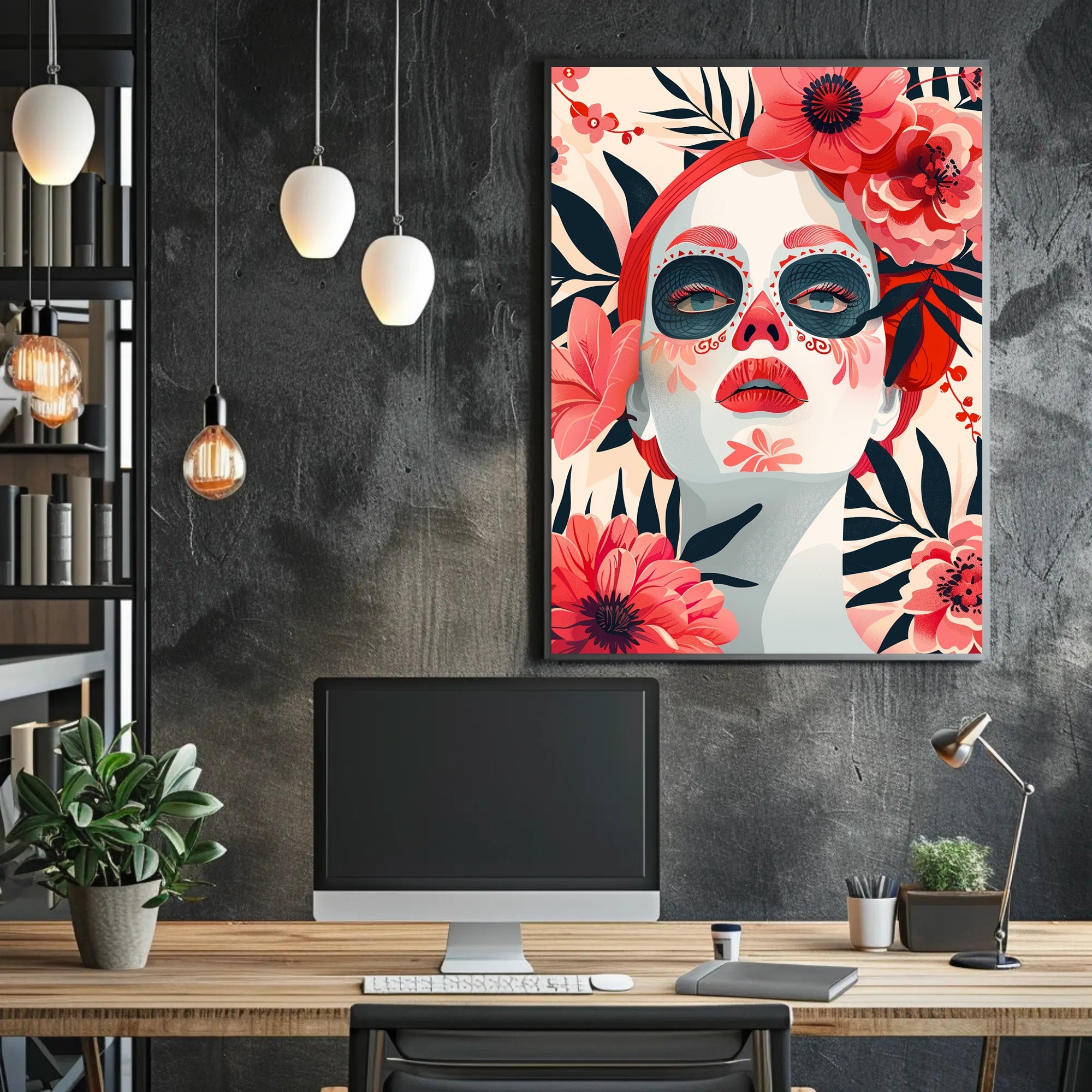 Dia de los Muertos Celebration Art Poster PosterGoat