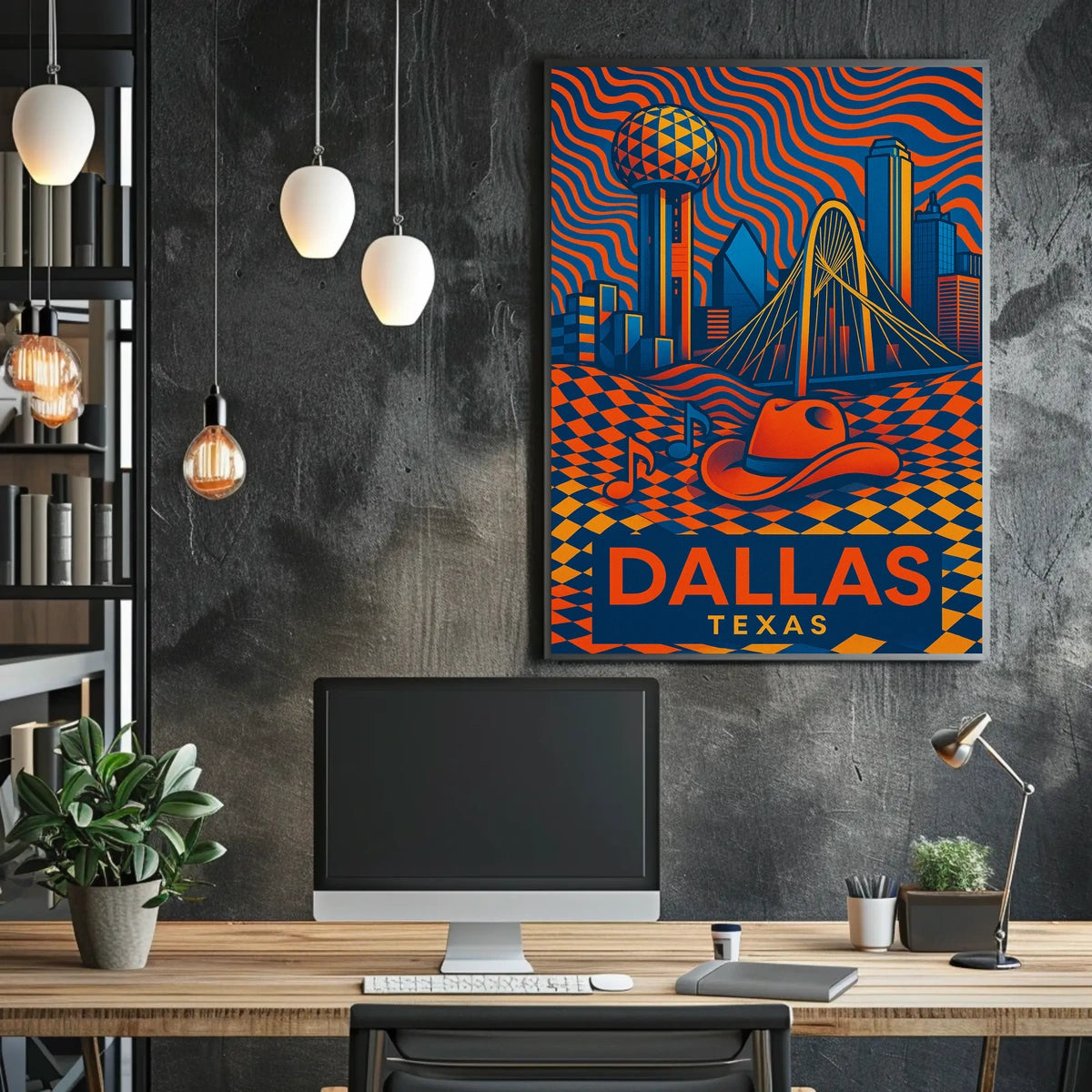 Dallas Vibes Poster Bold Colors For Modern Home Decor Fans