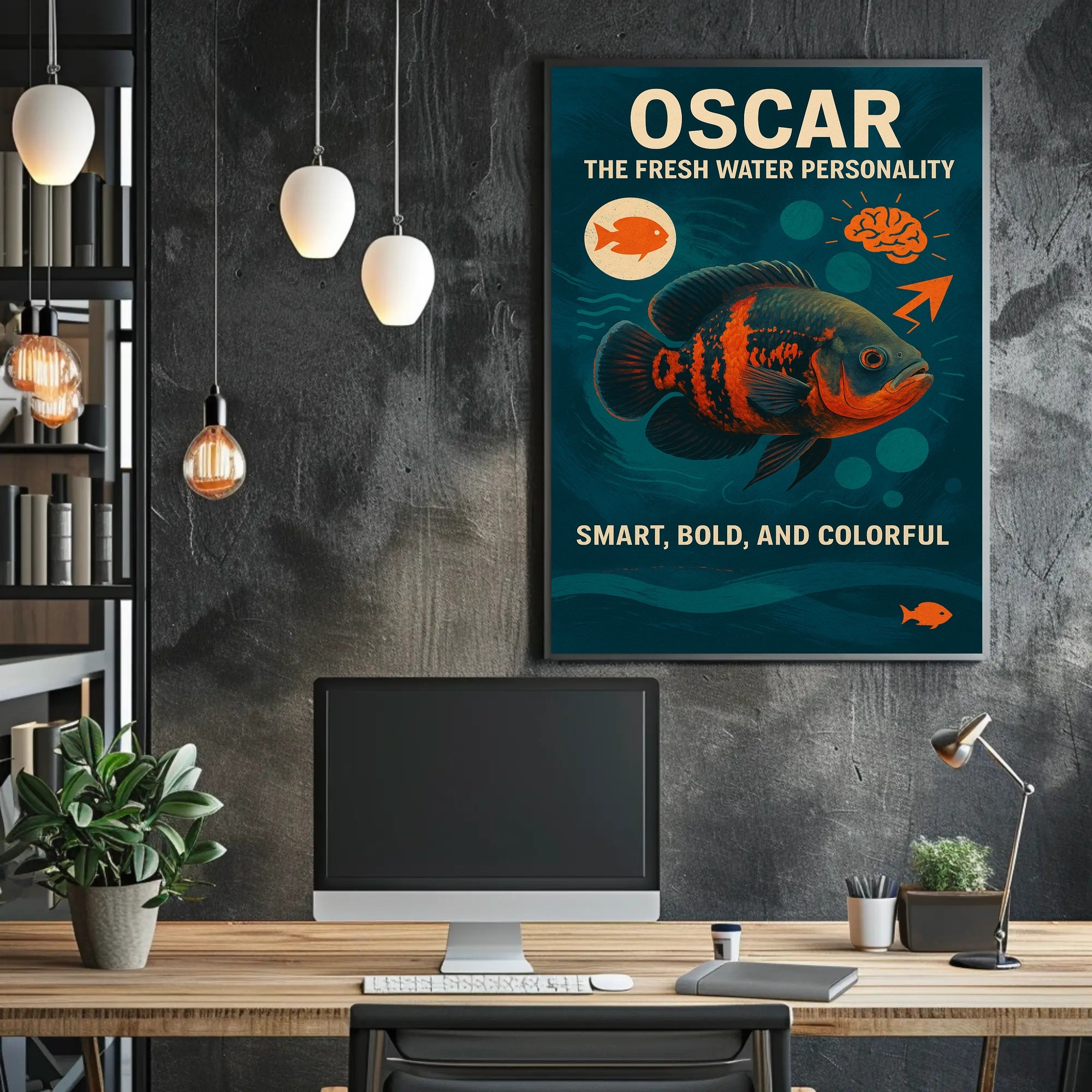 Oscar Fish Abstract Art for Animal Poster