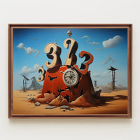 Surreal Desert Time Illusion Artistic Poster