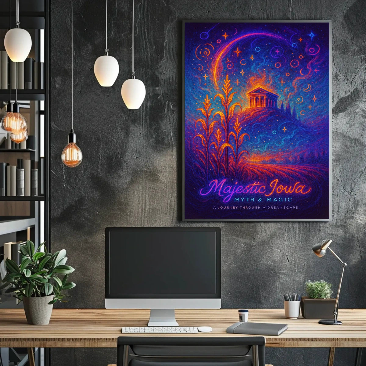 Majestic Iowa Myth Magic Poster