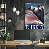 Ski Adventure in Mürren Vintage Travel Poster PosterGoat