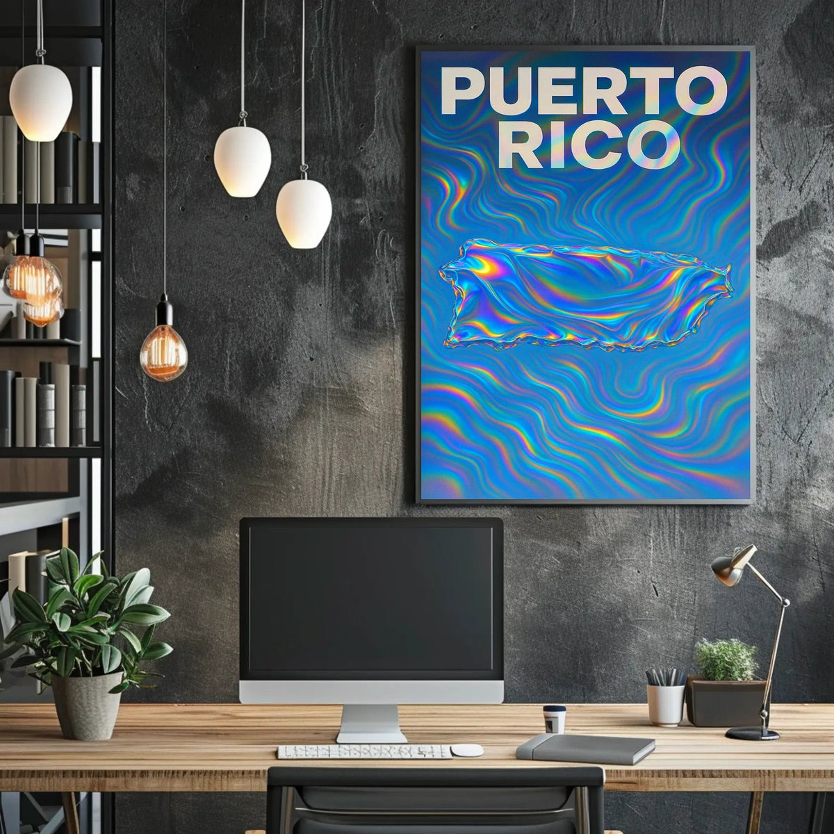 Puerto Rico Vibrant Waves Poster