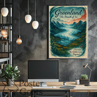 Greenland Glacier Adventure Sunrise Travel Poster
