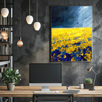 Abstract Landscape Poster Yellow And Blue