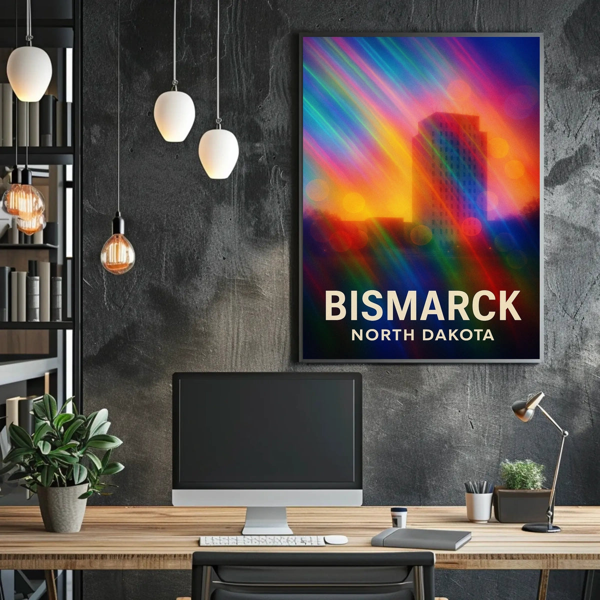 Bismarck North Dakota Scenic Minimalist Souvenir Poster