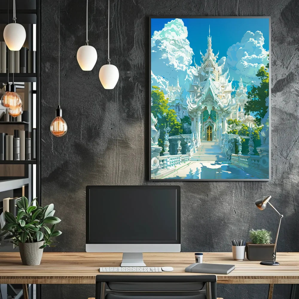 Majestic Thai Temple Fantasy Art Poster Print