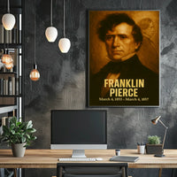 Franklin Pierce Vintage Poster Wall Art Analog Film Aesthetic Presidential Portrait History Print