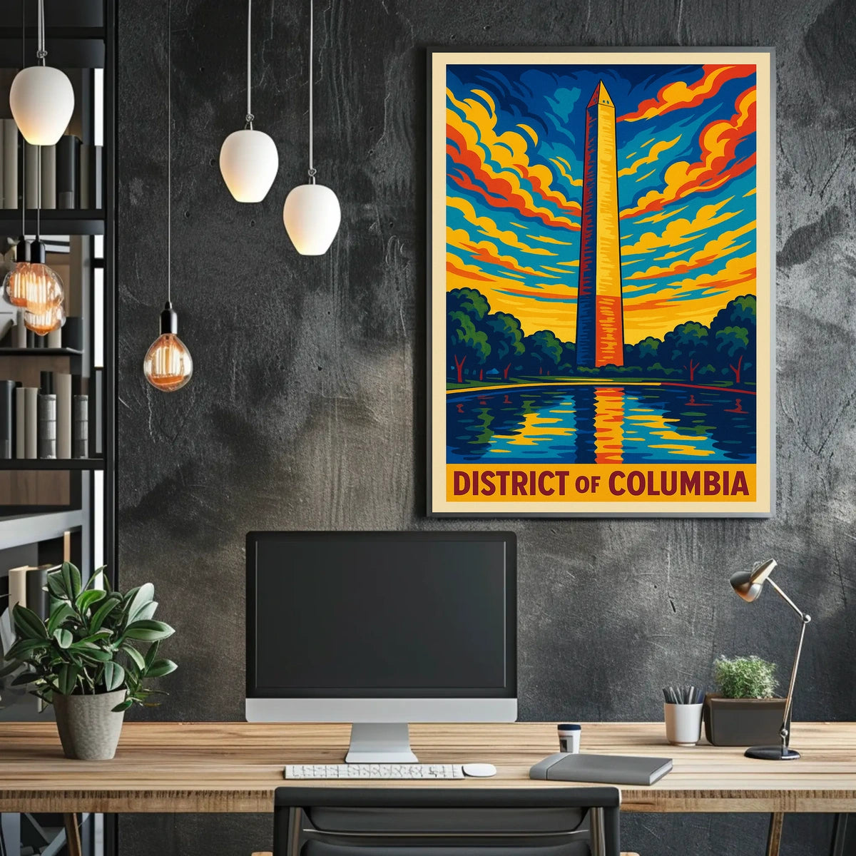 District of Columbia Vibrant Skyline Poster