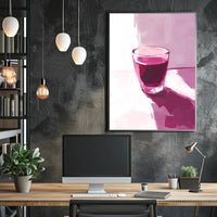 Glass Of Red Abstract Poster Wall Art Print