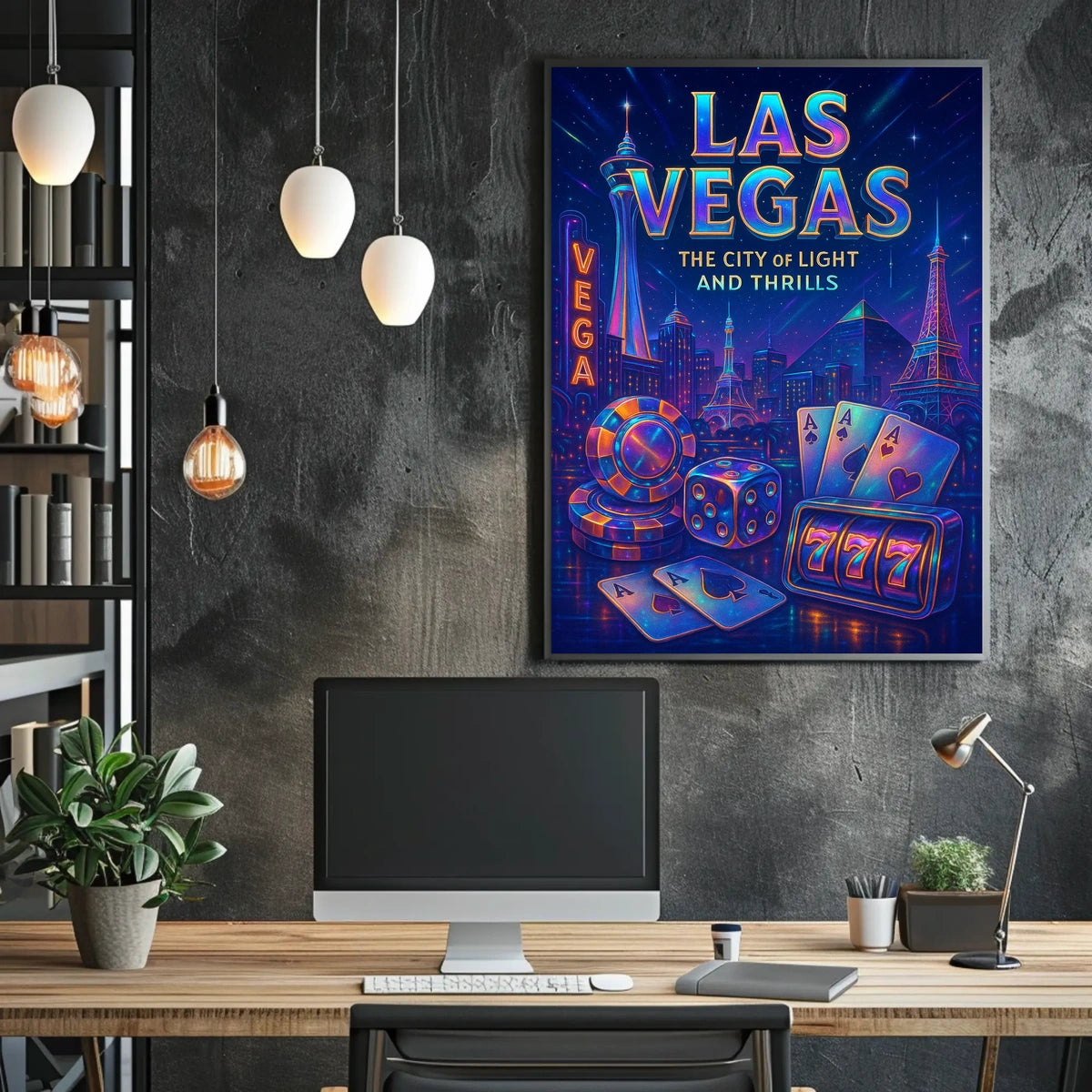 Las Vegas Neon Poster City Of Lights For Home Decor