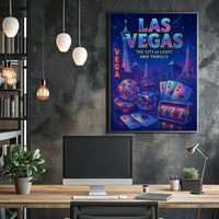 Las Vegas Neon Poster City Of Lights For Home Decor